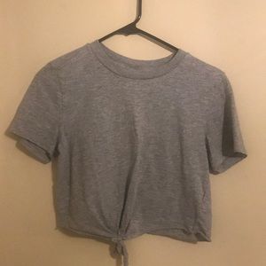 Topshop cropped tee. Grey. Size 2.